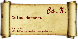 Csima Norbert névjegykártya
