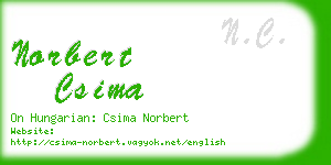 norbert csima business card